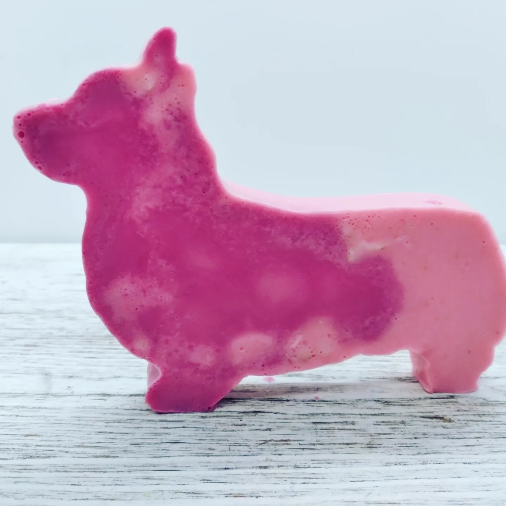 2 Corgi Shaped Soap Handcrafted Glycerin Soap Many Fragrances 4 oz bars - Picture 2 of 12
